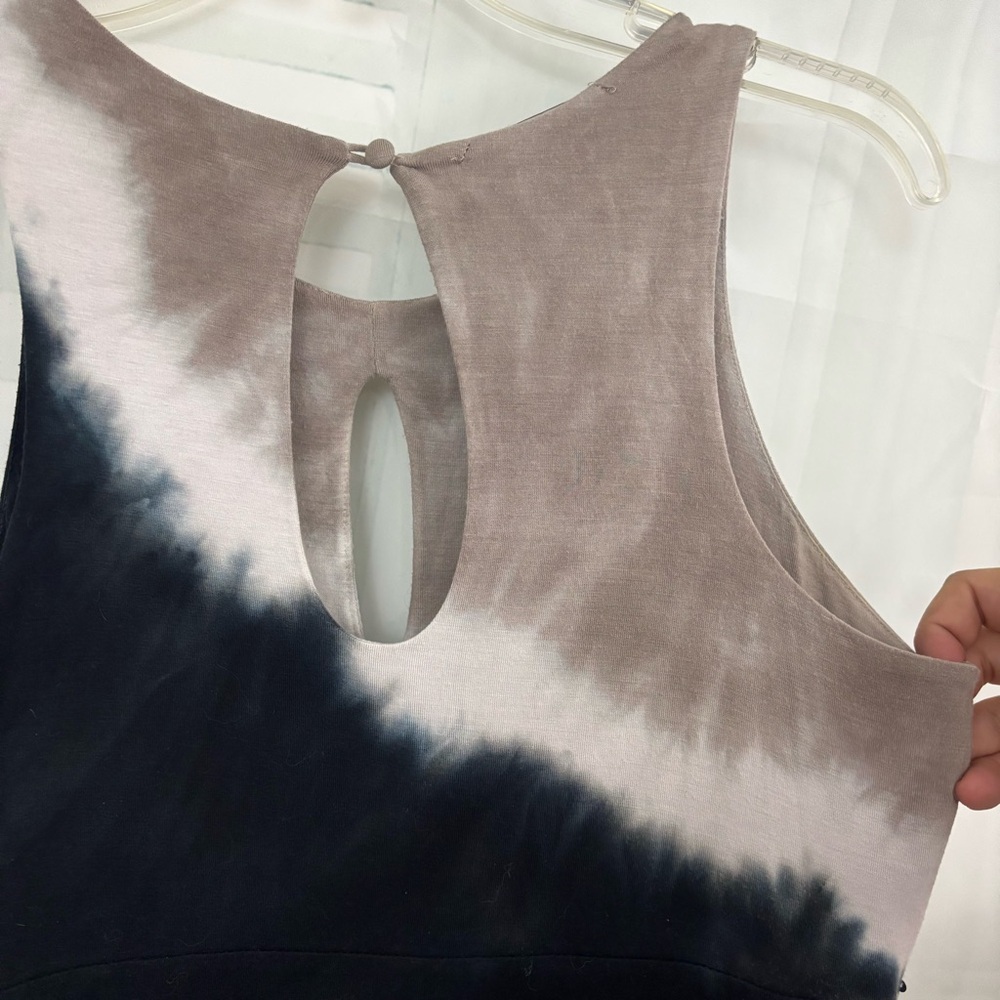 INC International Concepts Black and Gray Tie-Dye Midi Dress - Picture 5 of 7